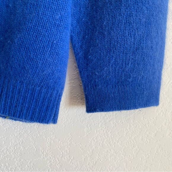 Marco Pecci Sweater Vtg 1980s Blue Angora & Wool Jeweled Beaded Pullover Sz 40 - Picture 4 of 11